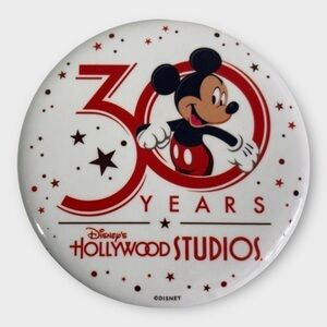 VTG Disney Button Hollywood Studios 30 Years‎ Celebration Pin Mickey Mouse